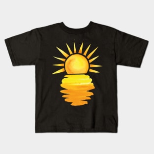 Retro Sunset Rays Wavy Shirt, Sun Shirt, Retro Sunshine Shirt, Sun Rays Tee, Beachy Vibes Tee, Retro Summer Time , Sunset Tshirt Kids T-Shirt